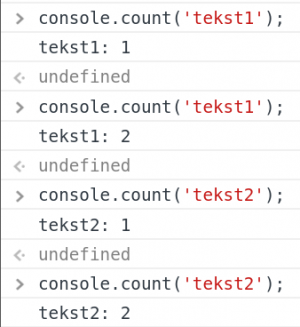 javascript console count